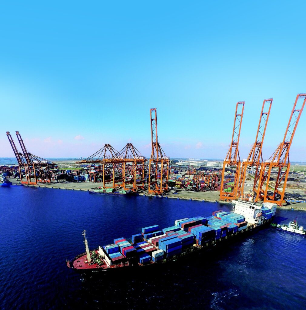 port, sea, cargo ship, nature, crane